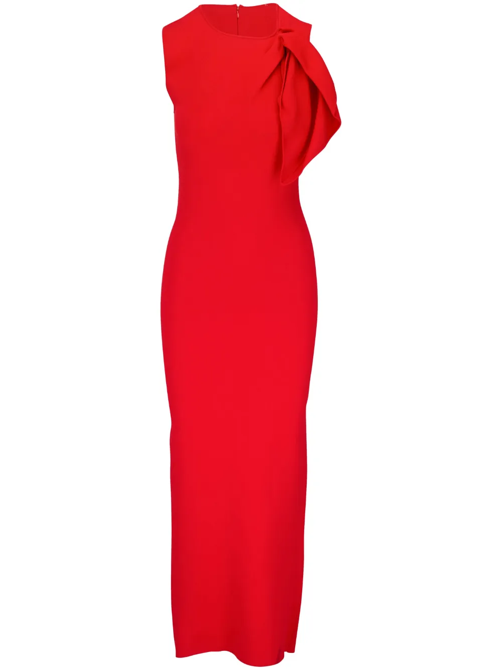 Roland Mouret Knit Maxi Dress With Front Sash Detail In Red | ModeSens