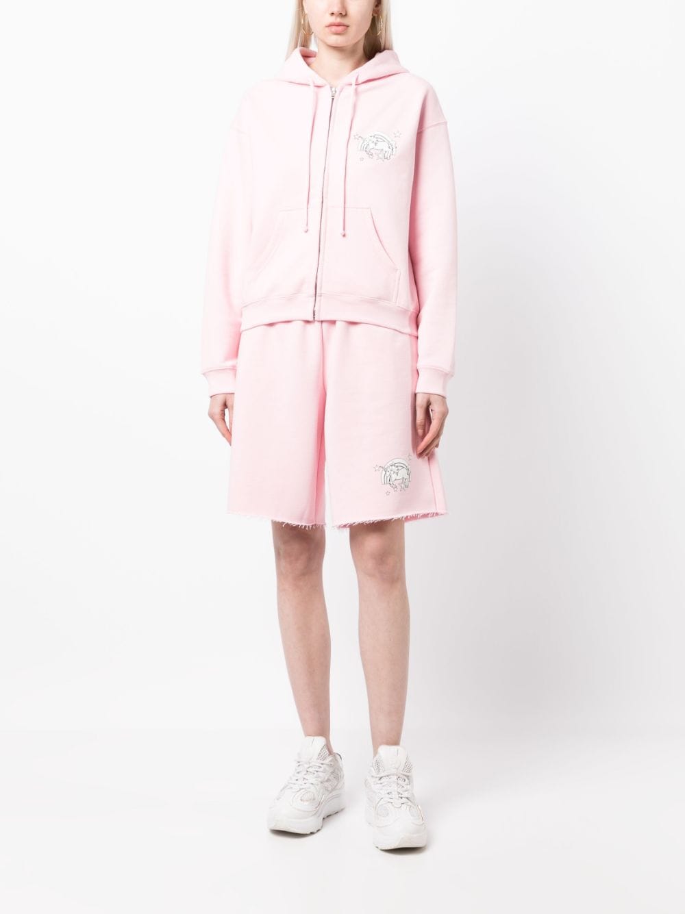 Shop Vetements Illustration-print Elasticated Track Shorts In Pink