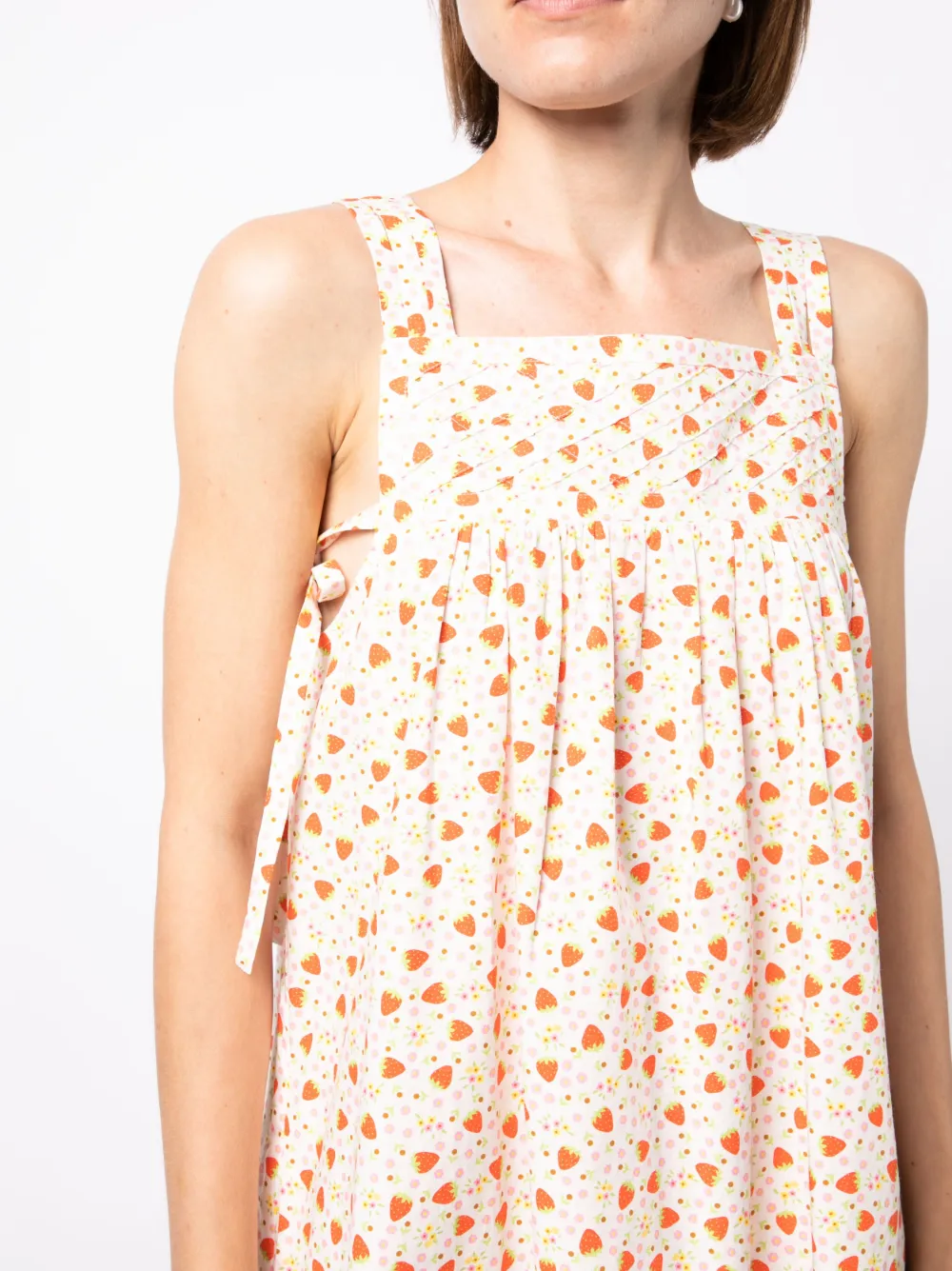 Batsheva strawberryprint Cotton Mini Dress Farfetch