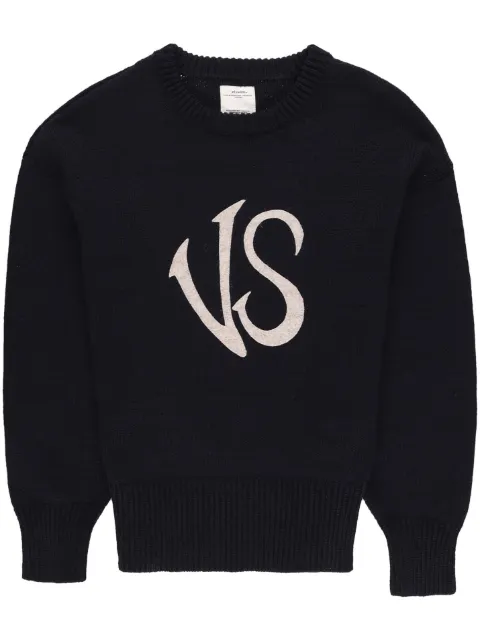 visvim logo-print knitted jumper