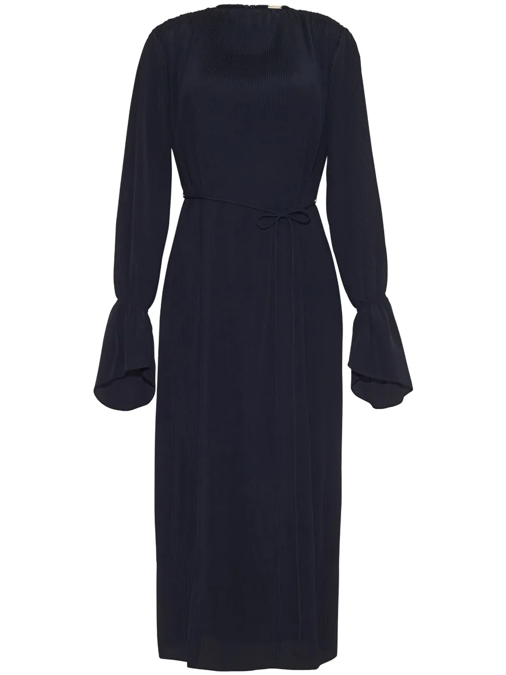 Adam Lippes flounce-cuff long-sleeve dress - Blue