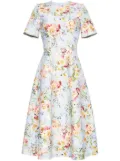 Adam Lippes floral-print short-sleeve dress - Blue