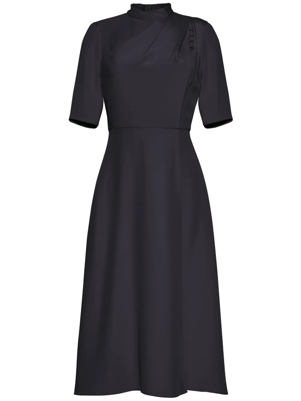 Adam Lippes silk draped-neck midi dress - Black