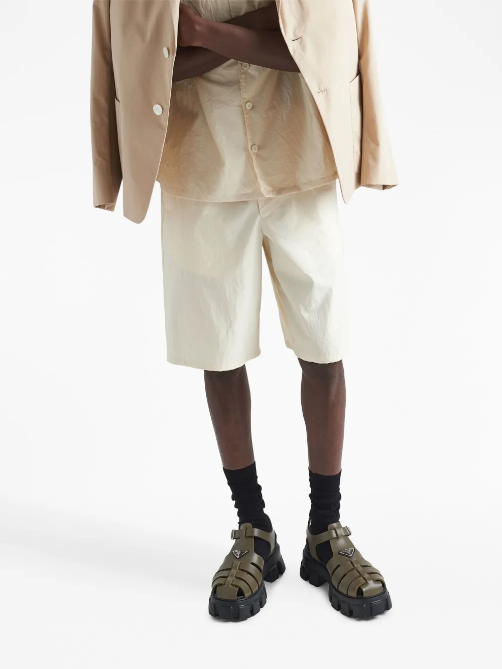 Prada trianglelogo Fisherman Sandals Farfetch