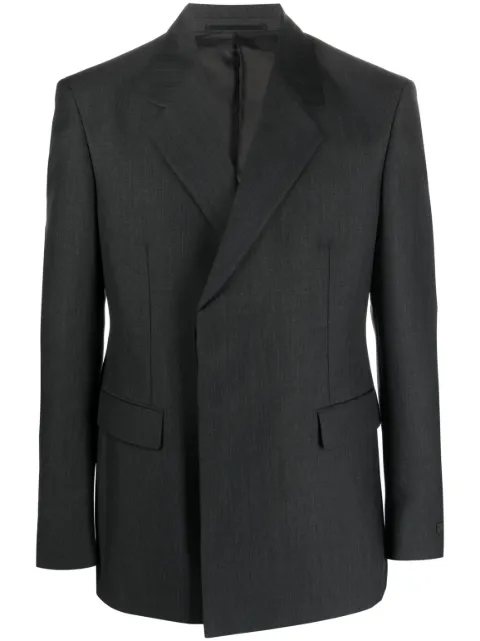 Prada logo-patch single-breasted blazer