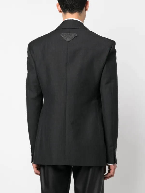 コート PRADA LOGO EMBROIDERED SINGLE-BREASTED CASHMERE COAT Prada Cashmere Single-Breasted Coat - Bergdorf Goodman