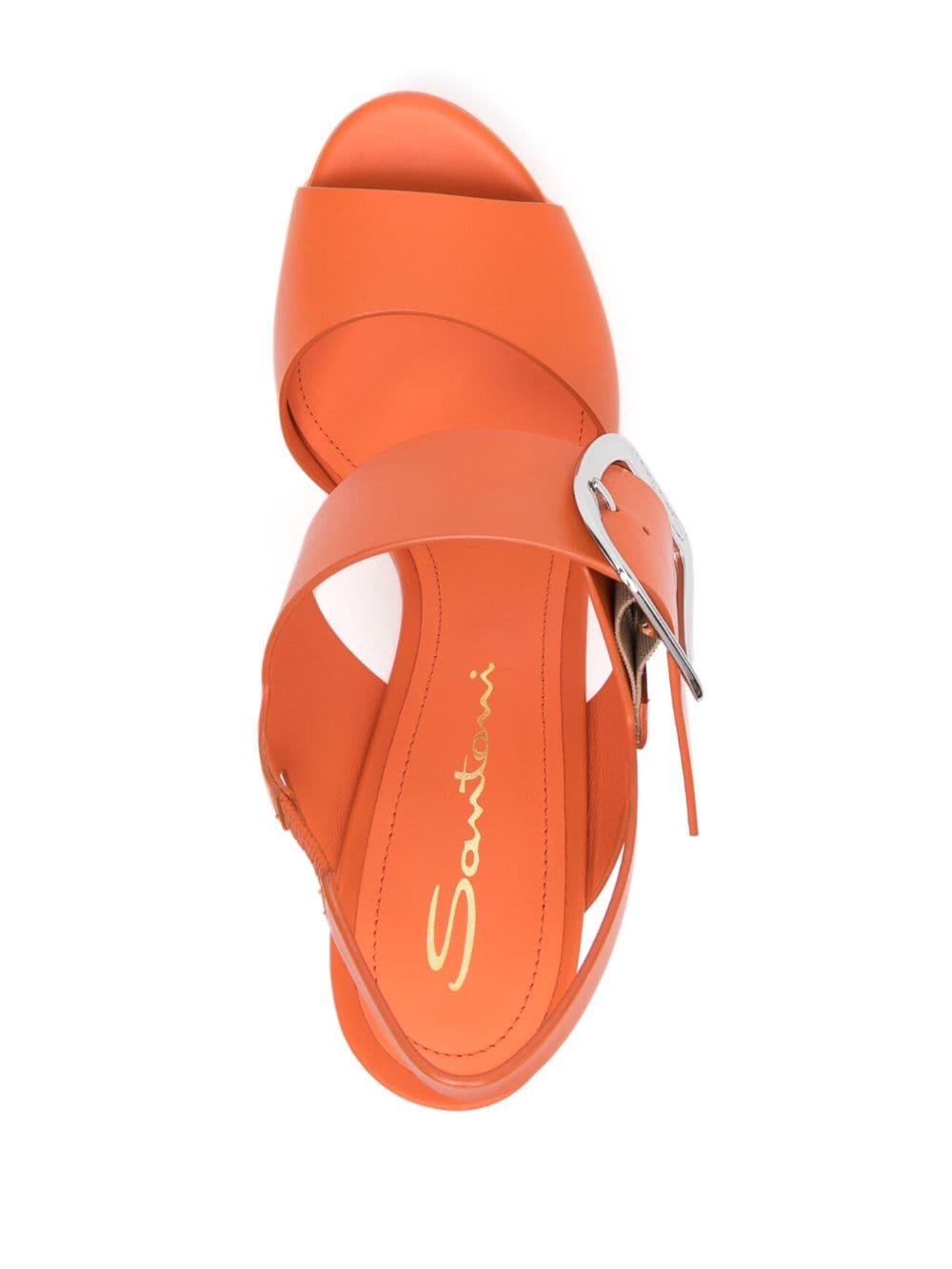 Shop Santoni 105mm Block-heel Sandals In Orange