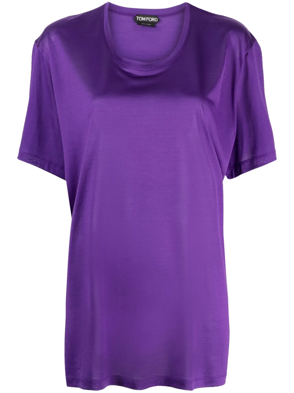 Tom Ford Short-sleeved Silk T-shirt In Purple