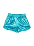 Andorine metallic-finish holographic shorts - Green