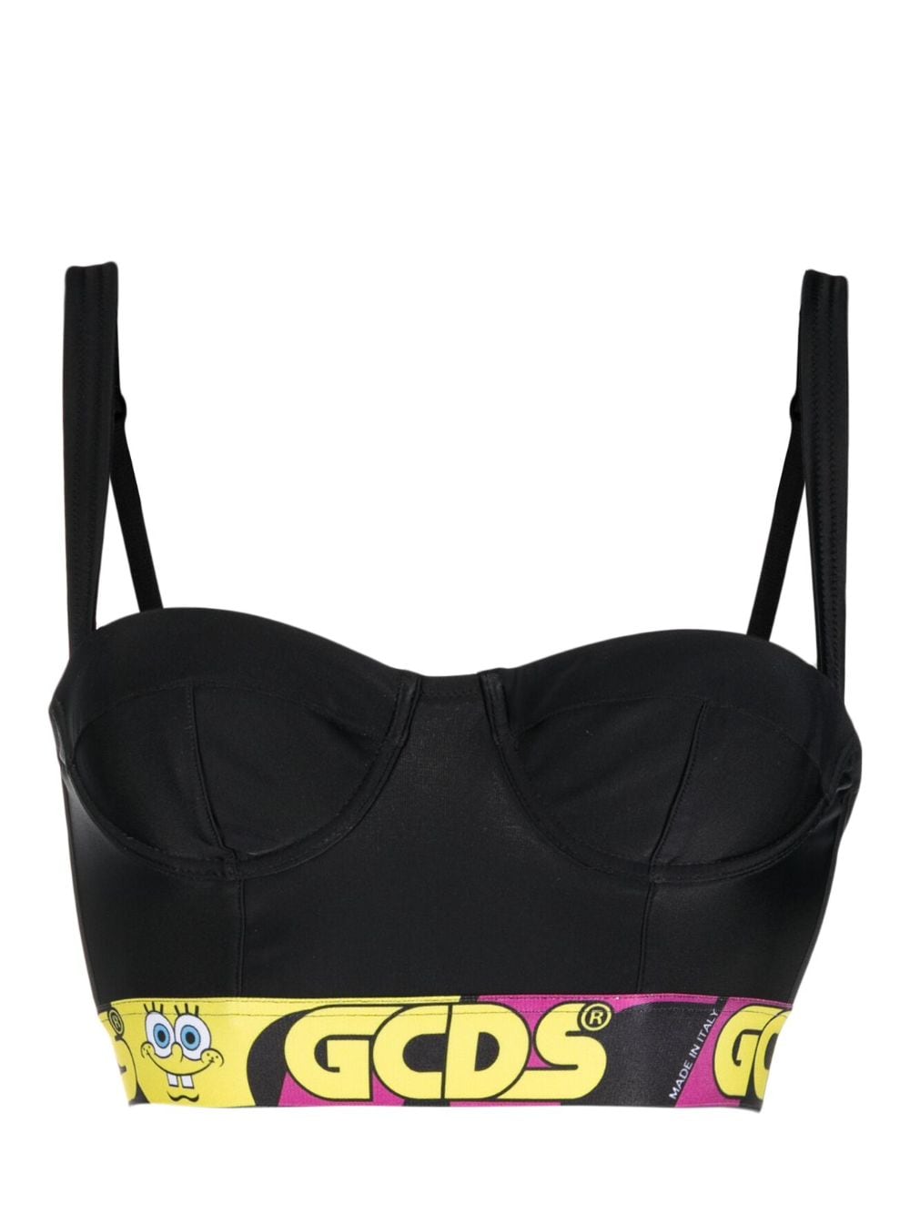 Gcds Logo Underband Cropped Top In Black | ModeSens