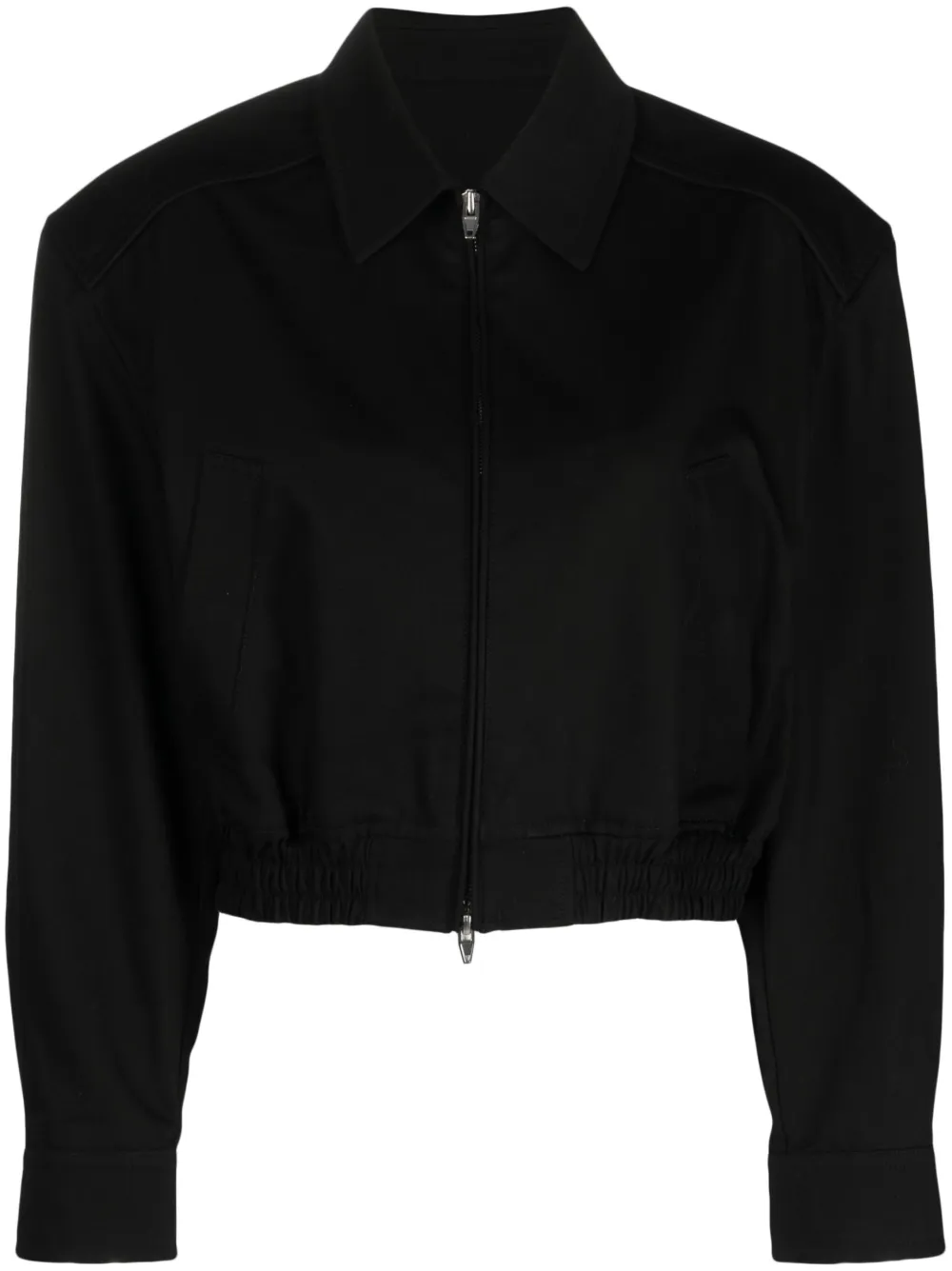Juun.J cropped zip-up jacket - Black