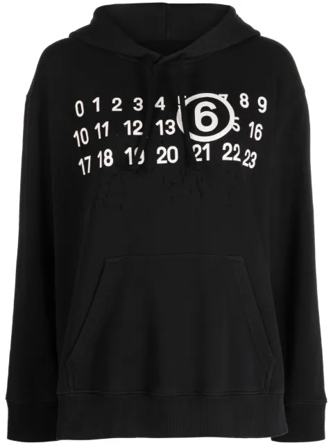 MM6 Maison Margiela logo-print detail hoodie