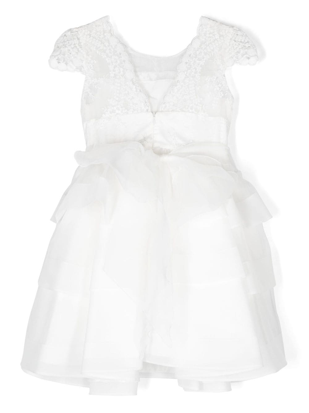 Shop Mimilù Floral-applique Tulle Dress In White