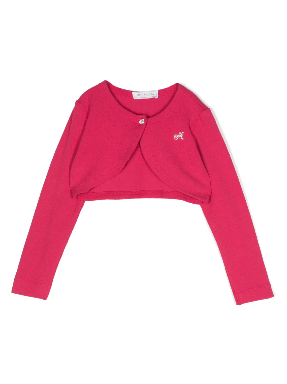 Monnalisa Rounded Cover-up Cardigan In Pink