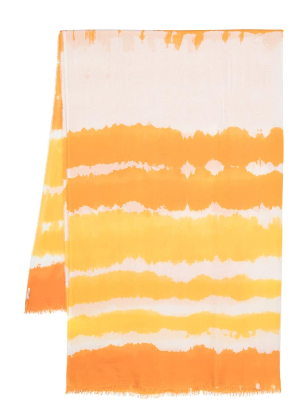 Faliero Sarti Tie-dye Silk-blend Scarf In Gelb