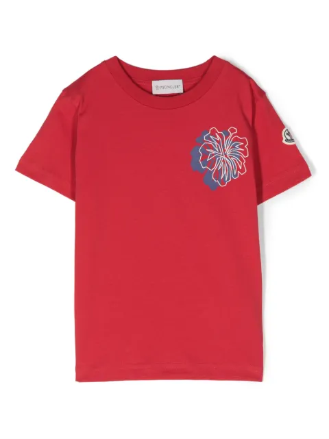 Moncler Enfant floral-print cotton T-shirt