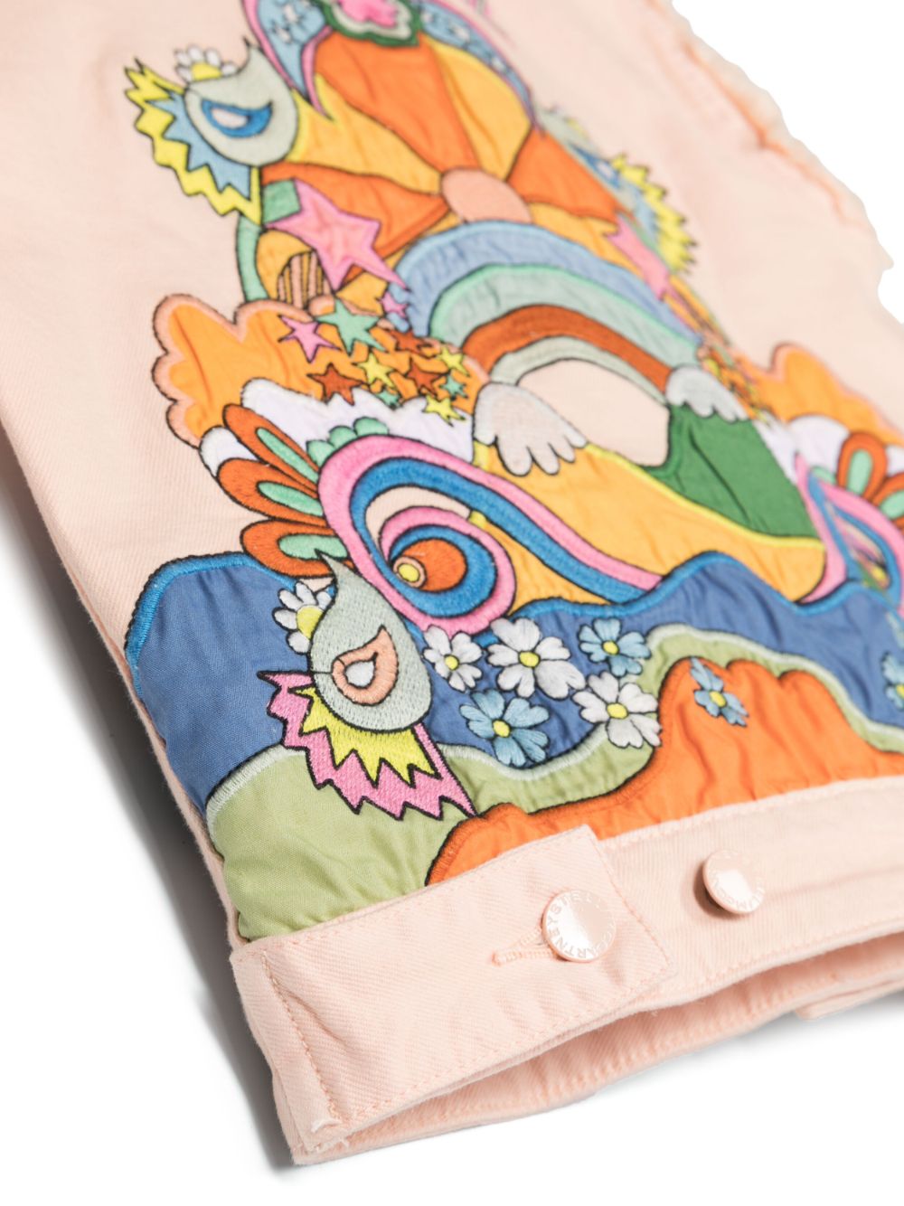 Shop Stella Mccartney Embroidered-design Frayed Gilet In Neutrals