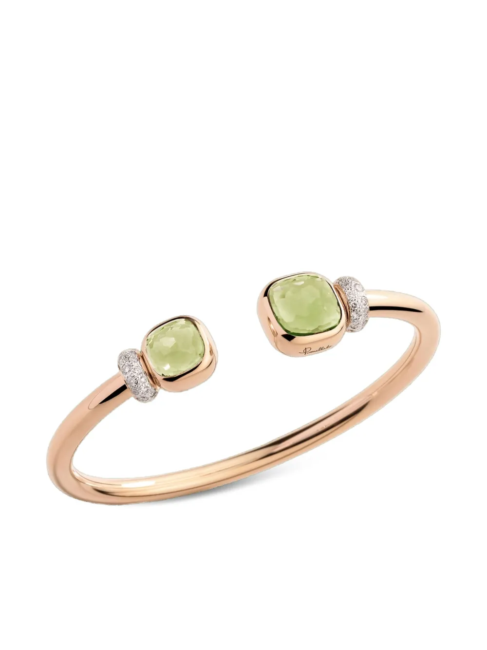 Pomellato 18K Rose Gold Nudo multi-stone bracelet | Green | Image 1