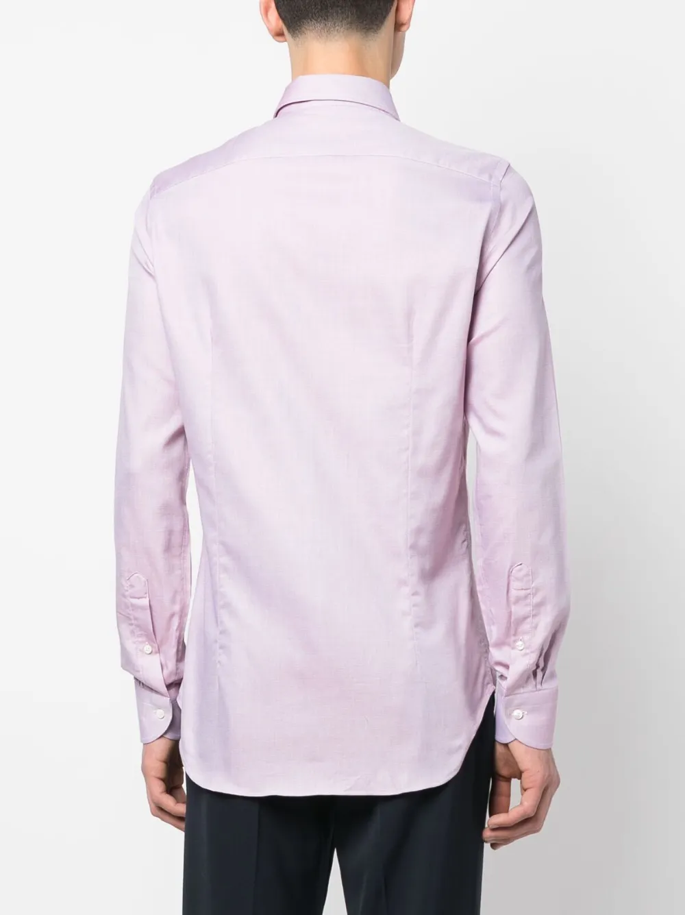 Canali Long-sleeve Buttoned Shirt In Pink