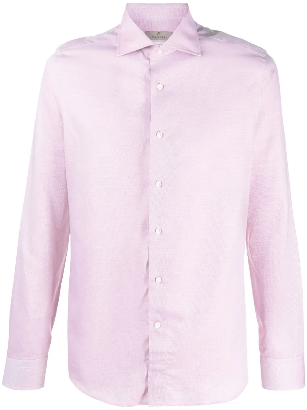 Canali Long-sleeve Buttoned Shirt In Pink