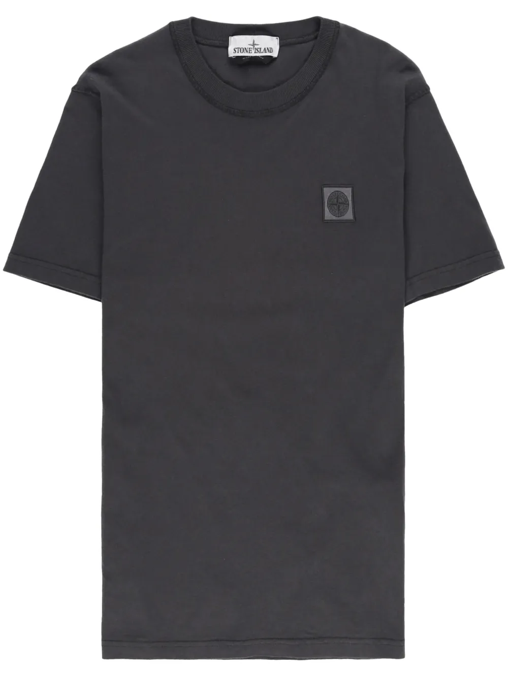Stone Island Compass-patch Cotton T-shirt In Grey