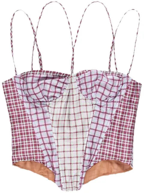 Miaou Aphex plaid underwire corset