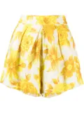 ALEMAIS Sonny floral-print linen shorts - Yellow