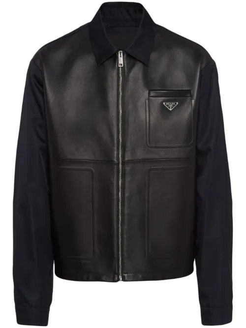 Prada veste Re-Nylon en cuir - Noir - Prada - Modalova