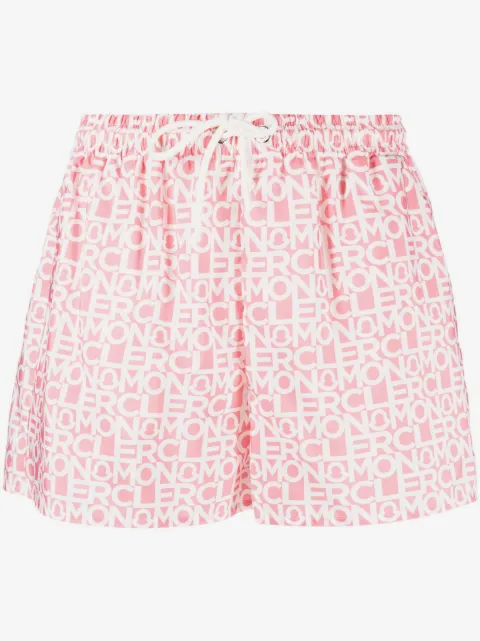 Moncler shorts con cordones en la pretina y logo estampado 