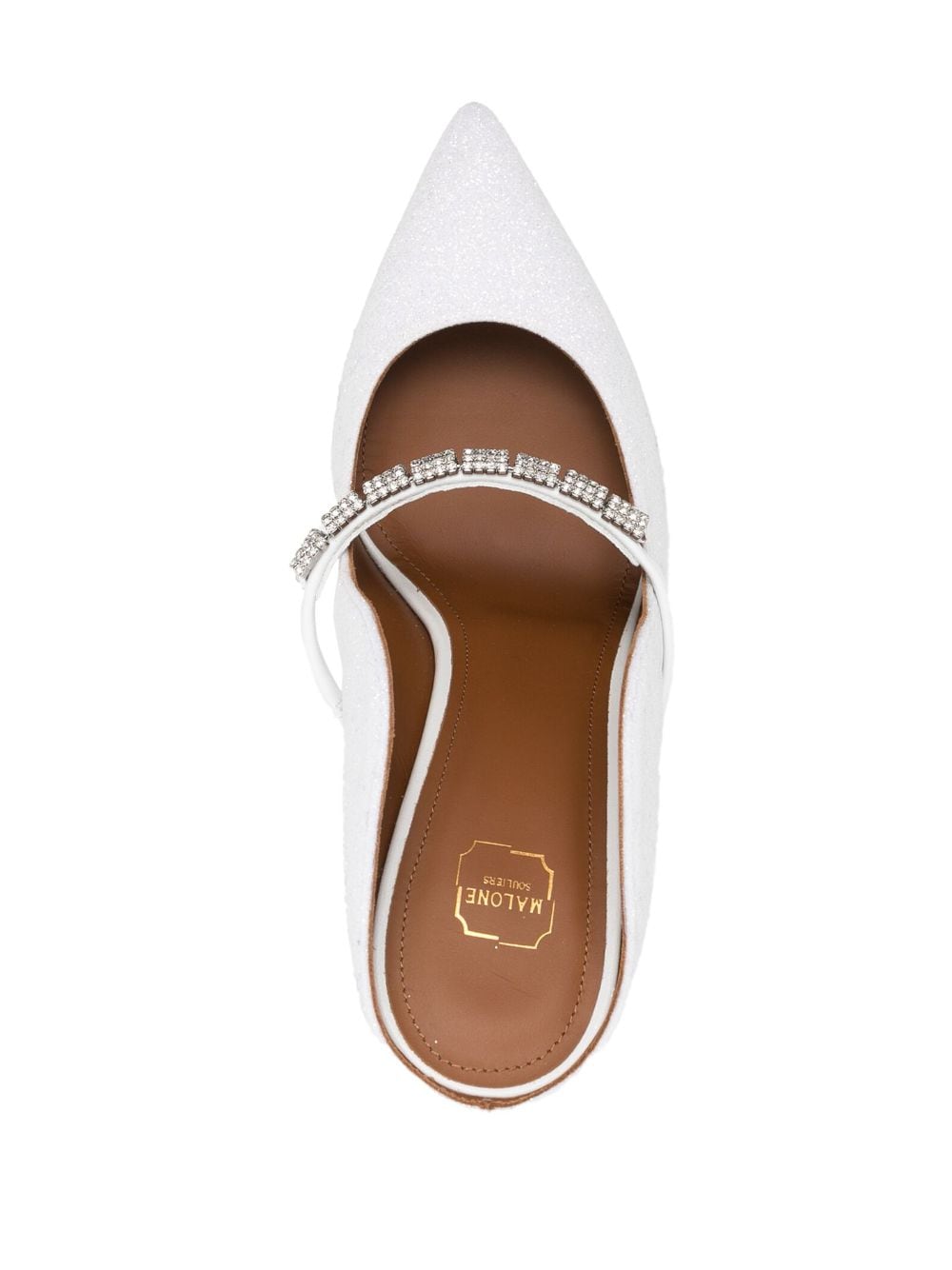 Shop Malone Souliers Crystal-embellished 105mm Heeled Mules In Weiss
