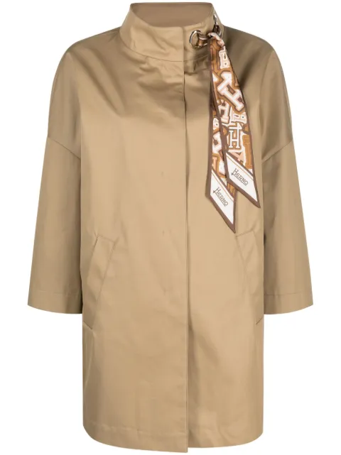 Herno scarf-embellished parka coat