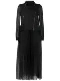 Herno semi-sheer biker-style coat - Black