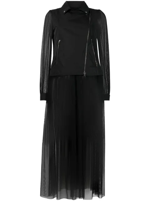Herno semi-sheer biker-style coat GC000394D12491 - 0