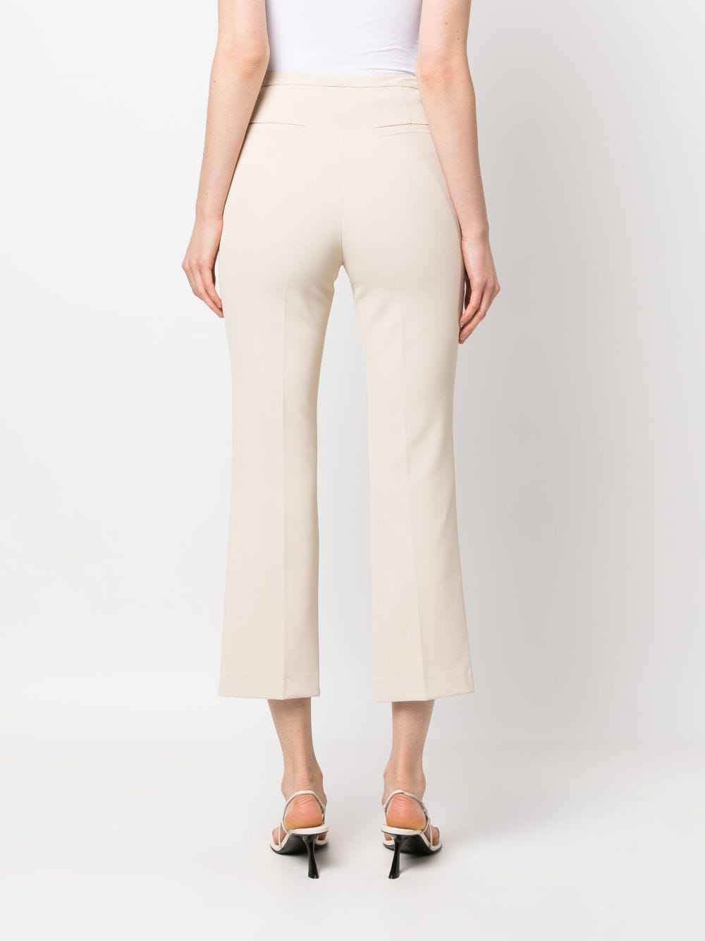Shop Blanca Vita Cropped Tailored Trousers In Nude