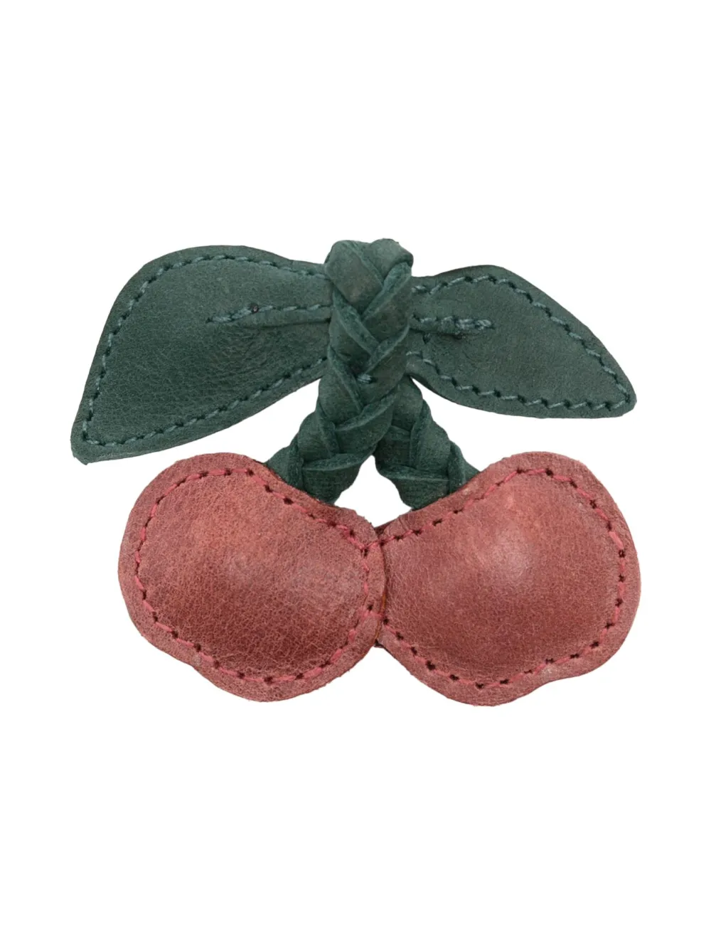 Donsje Kids' Nanoe Fruit Cherry-appliqué Leather Hair Clip In Red