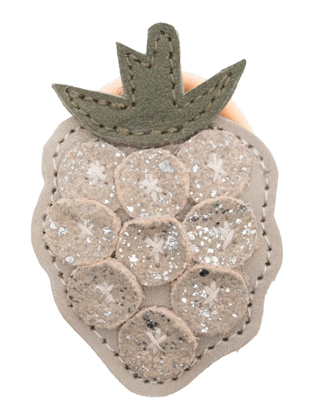 Donsje Kids' Nanoe Fruit Berry-appliqué Leather Hair Tie In Grey