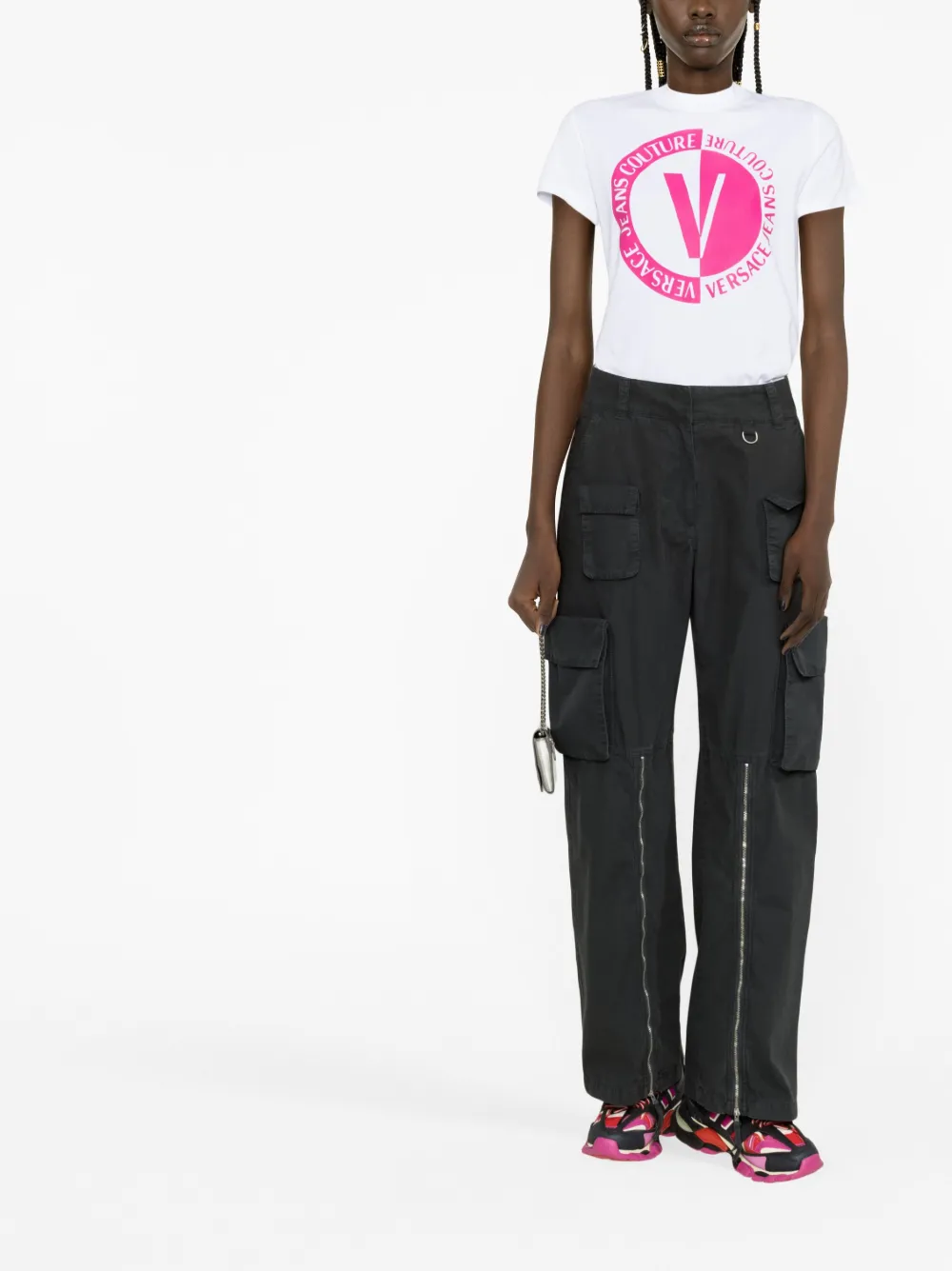 Versace Jeans Couture T-shirt met logoprint - Wit