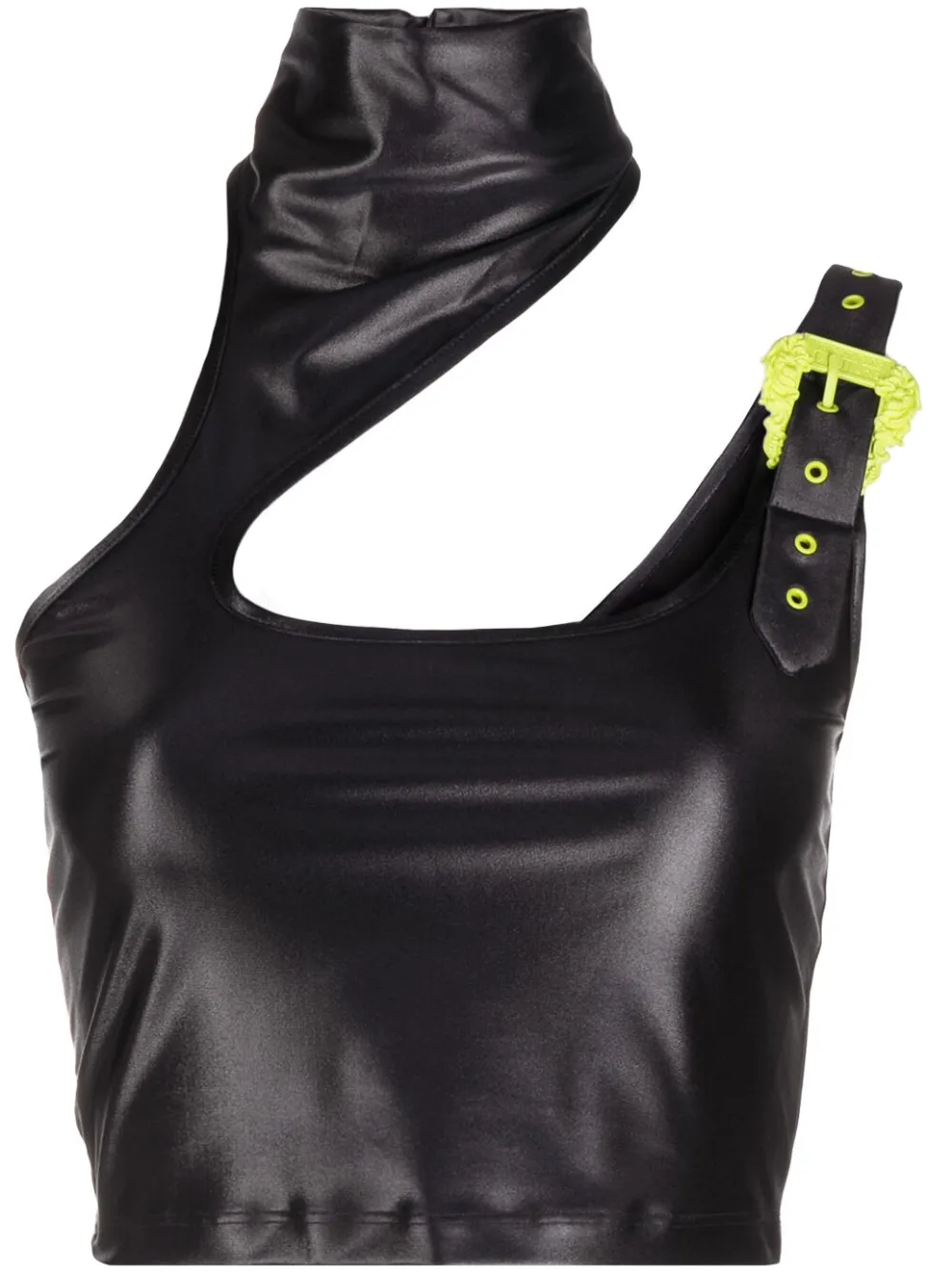 Versace Jeans Couture Buckle-detail Sleeveless Top In Black