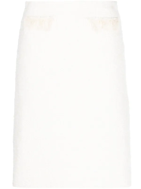 Lanvin High-waisted Straight Skirt in White