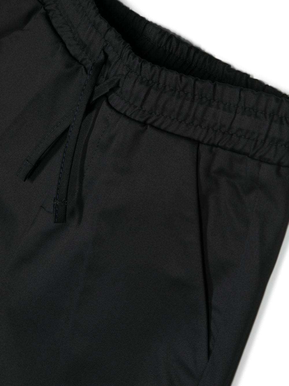 Shop Paolo Pecora Drawstring-waist Cotton Shorts In Black