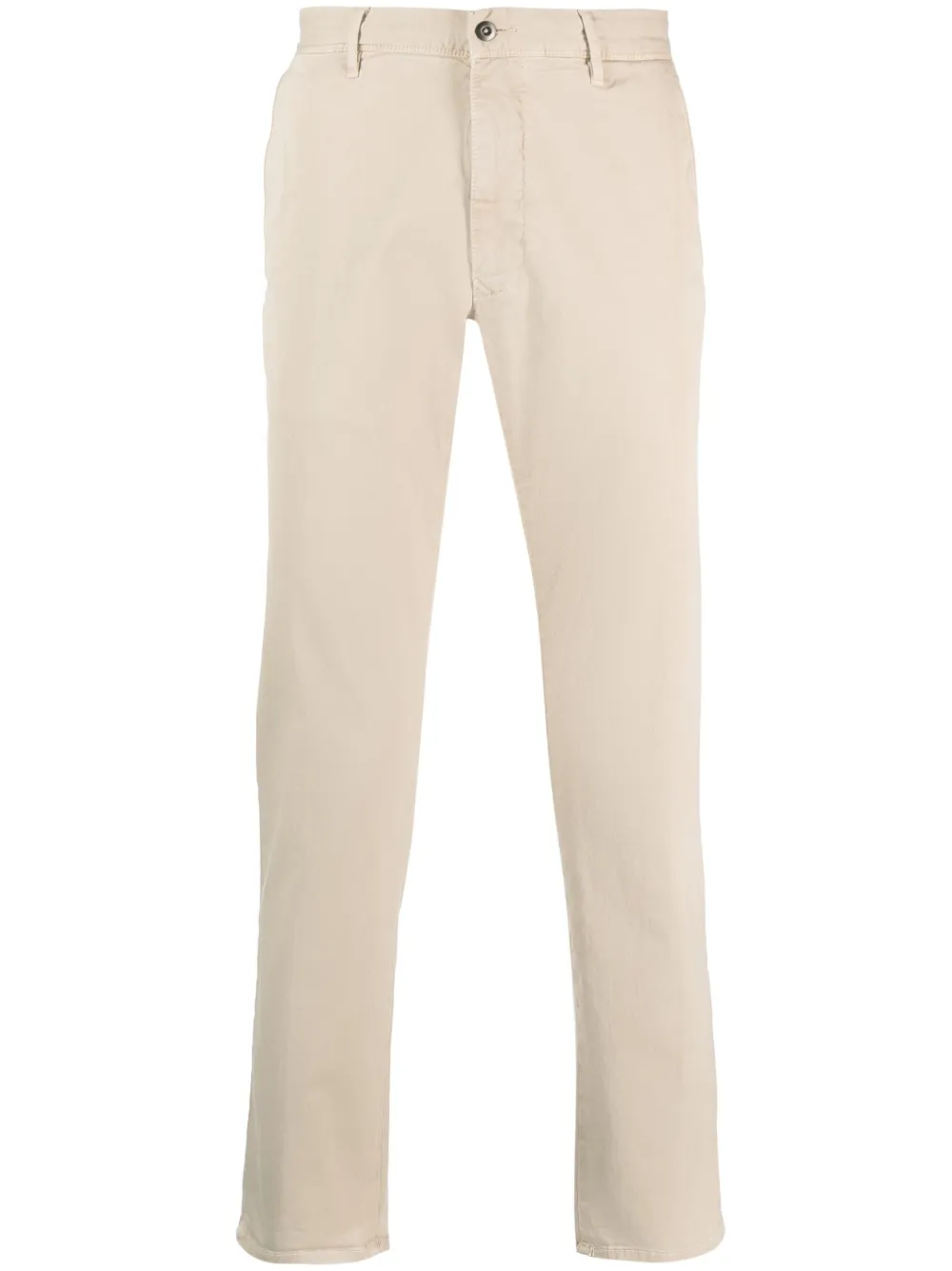Incotex Plain Cotton Chino Trousers In Nude