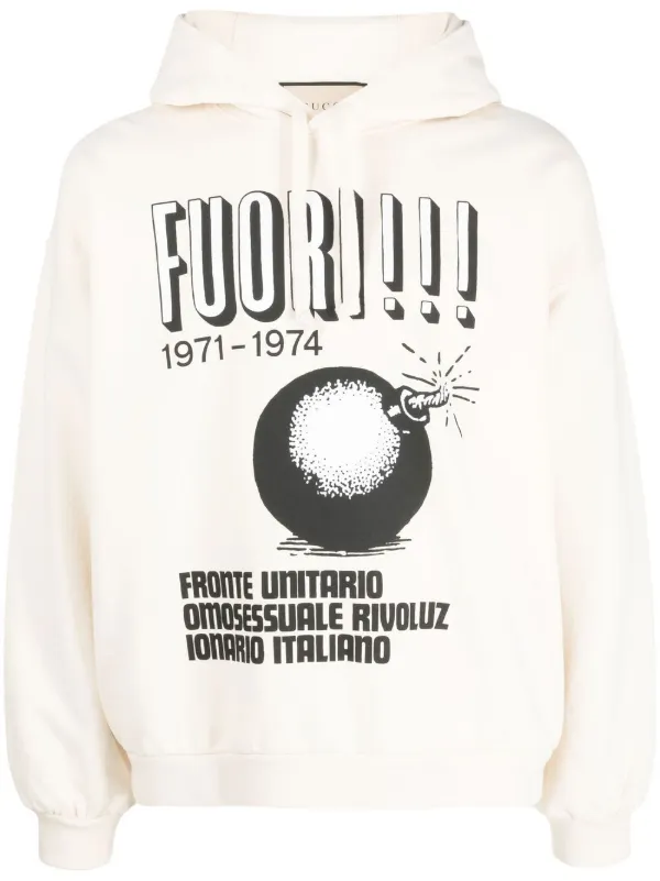 Gucci graphic print Cotton Hoodie White FARFETCH PH