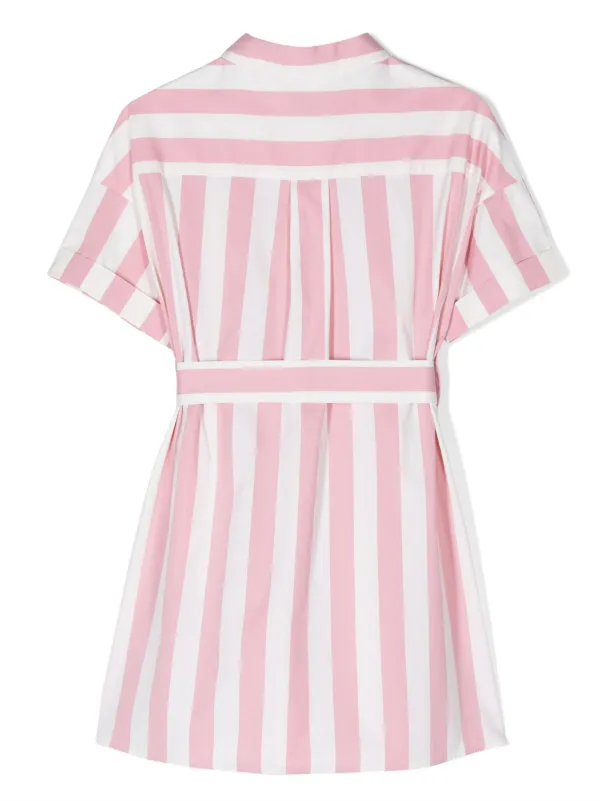 MONCLER ストライプワンピース Moncler Enfant ストライプ シャツワンピース | ホワイト | FARFETCH JP