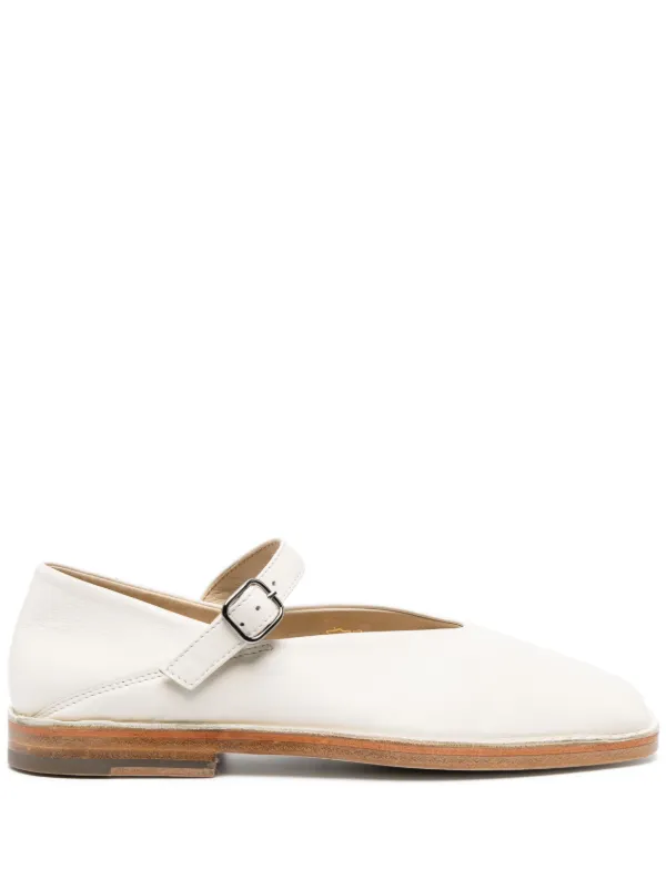 【送料&関税込】Lemaire Square Toe Ballerinas LEMAIRE square-toe Leather Ballerina Shoes | Brown | FARFETCH