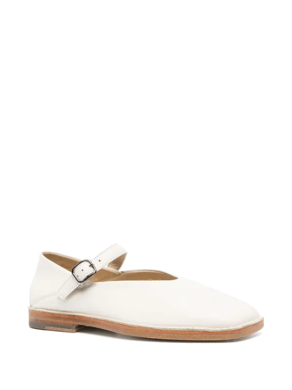 LEMAIRE square-toe Ballet Flats | White | FARFETCH