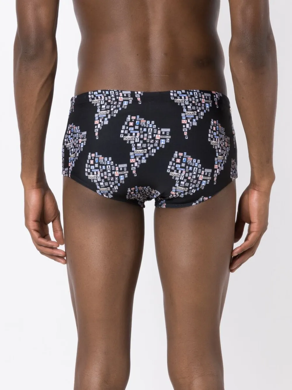 Amir Slama Badehose Mit Grafischem Print In Black
