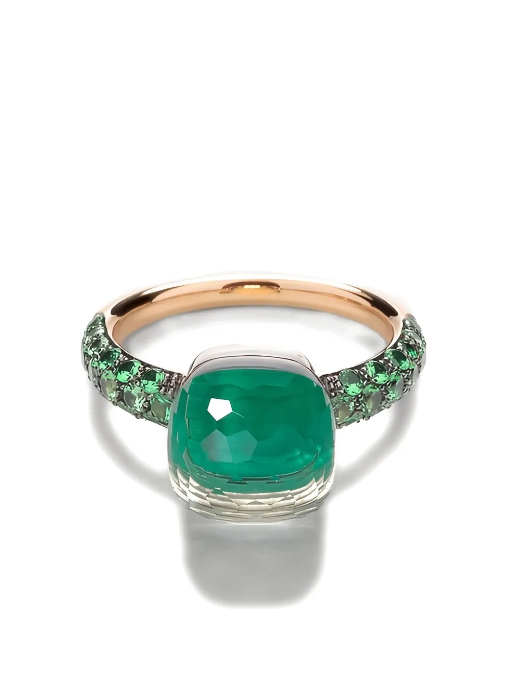 Pomellato 18K White Gold Nudo multi-stone ring | Green | Image 1