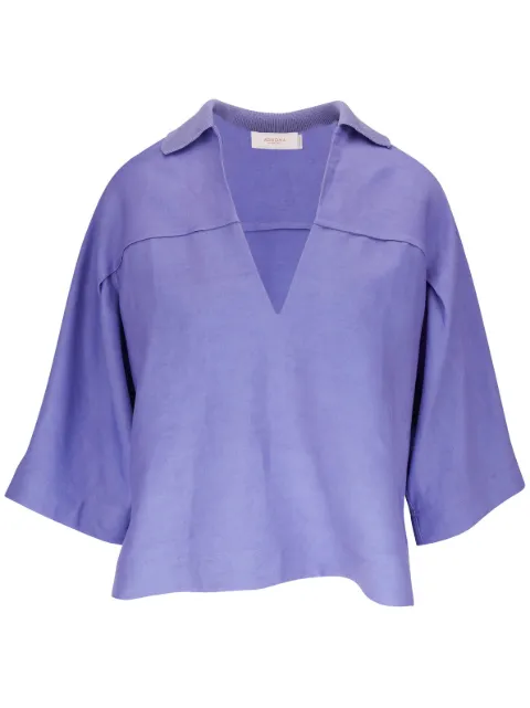 Agnona wide-sleeve v-neck blouse