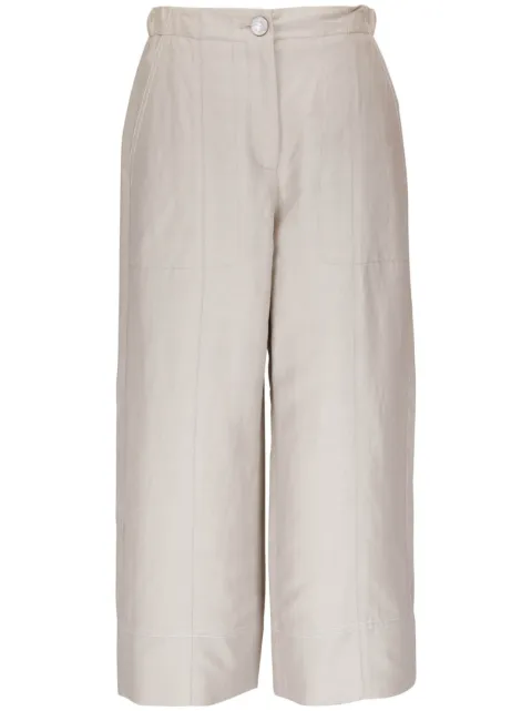 Agnona wide-leg cropped linen trousers