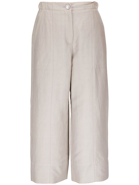 Agnona wide-leg cropped linen trousers